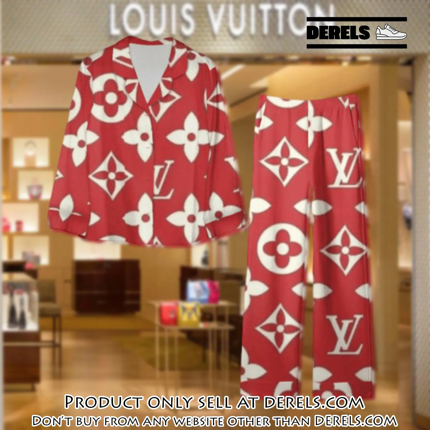 Trending luxury lv satin pajama set pjs1037 dr3418922